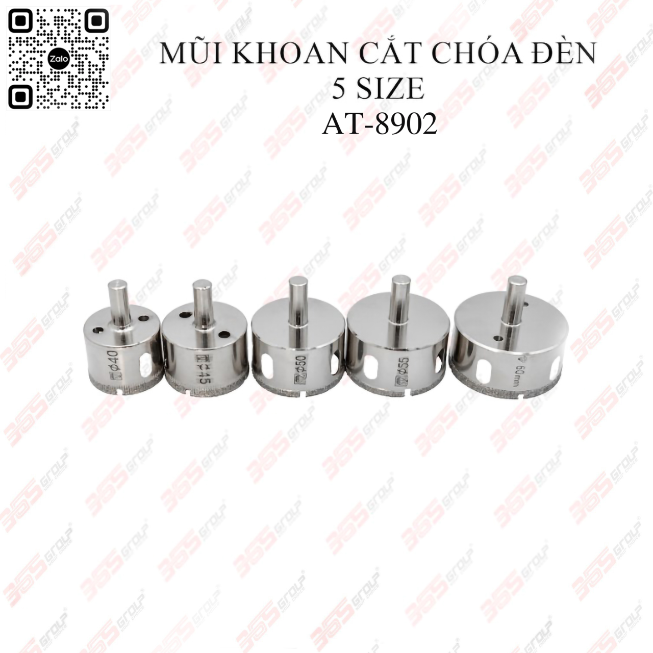 MŨI KHOAN CẮT CHÓA ĐÈN 5 SIZE AT-8902 - Hình 1
